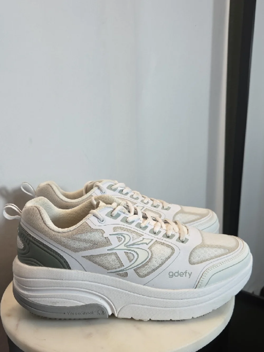 Womens Platform Sneakers in White and Sage Size 10 - Picture 3 of 9